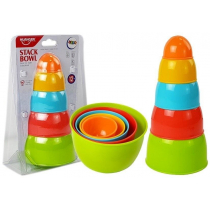 LEANToys Piramidka Kubeczki Układanka Zręcznościowa dla Malucha 5szt 7154