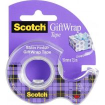 Scotch 3M Taśma klejąca Gift Wrap, do pakowania prezentów, na podajniku, 19mm, 7,5m, transparentna 3M-UU005553175