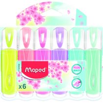 Maped Zakre. FLUO PEPS pastel mix kolor. 6 szt etui pud. z zaw. 742558