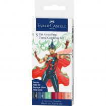 Faber Castell Pisaki artystyczne PITT ARTIST PEN B - Comic Colouring - 6 kolorów 267196
