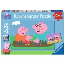 Ravensburger 09082 - Peppa Pig: szczęśliwe życie rodzinne, 2 x 24 części puzzle