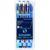 Schneider Zestaw Długopis Slider Memo, XB, 3 miks kolorów SR150293
