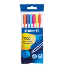 Herlitz Długopis Pelikan Stick K86 - 6 szt. mix kolorów