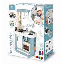 Smoby Bon Appetit kuchnia do zabawy dla dzieci z wieloma funkcjami, garnkami, patelniami, sztućcami kuchennymi, piecem, dla dzieci od 3 lat 7600310823