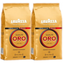 Lavazza Qualita Oro Kawa ziarnista palona Zestaw 2 x 1 kg