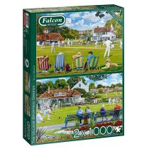 Jumbo Puzzle 2x1000 Falcon Krykiet & Boule G3