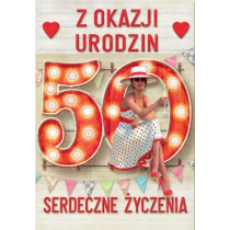 marka niezdefiniowana Kartka okolicznościowa Urodziny 50 MF33 - Trend
