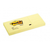 POST-IT-3M Bloczek samoprzylepny POST-IT 653) 38x51 mm 3x100 kart żółty