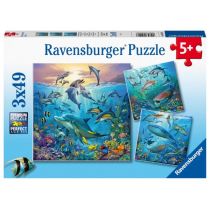 Ravensburger Puzzle 3 x 49 elementów. Podwodne życie