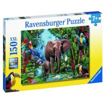 Ravensburger Puzzle XXL 150 elementów. Słonie w dżungli