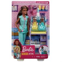 Mattel Kariera, lalka Pediatra, zestaw brunetka