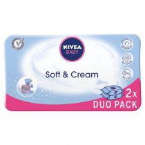 Nivea Beiersdorf Baby Soft&Cream, Chusteczki nawilżane, 2x63 szt.