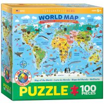 Puzzle 100 Mapa Świata XXL)