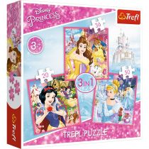 Trefl Puzzle 3w1 Zaczarowany świat księżniczek