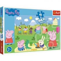 Trefl Puzzle 15 elementów Maxi Szczęśliwy dzień świnka Peppa