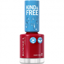 Rimmel London London KIND&FREE wegański lakier do paznokci nr 156 Poppy Pop Red 8.0 ml