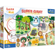 Puzzle dla dzieci Super Giant Double Sided - Bobaski w ZOO wiek 2+