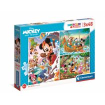 Clementoni Puzzle 3x48 super color Mickey & Przyjaciele 25266 -