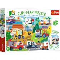 Trefl Flip-Flap Puzzle z okienkiem 36 Pojazdy