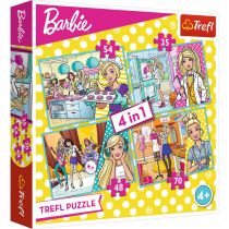 Trefl Puzzle 4w1 34301 Kariera Barbie pudełko