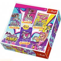 Trefl Puzzle 4w1 Barbie i jej super przyjaciele 207 elementów