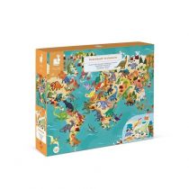 Janod Puzzle Edukacyjne z Figurkami 3d Dinozaury 200 Elementów 6+,