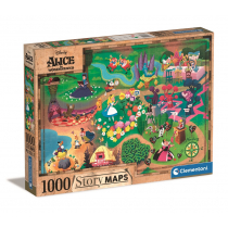 Clementoni Puzzle 1000 Story Maps Alicja w Krainie Czarów -