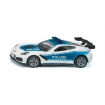 Siku 1525, Samochód policyjny Chevrolet Corvette ZR1, Samochód-zabawka, Metal/Plastik, Niebieski/Biały, otwierana maska 1525