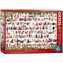 Puzzle 1000 Świąteczne psy Nowa