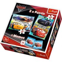 Trefl  Puzzle 2w1 + Memos Auta 3 Wyścig nowej generacji