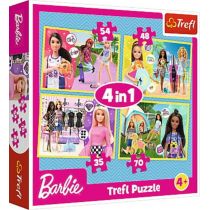 Trefl Puzzle 4w1 W świecie Barbie 34333