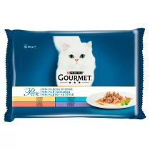 PURINA Gourmet Perle Karma dla kota fileciki w sosie Ind/kacz/tuń/jag  4 x 85g