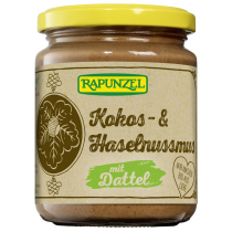 Rapunzel (kremy orzechowe, kostki, ketchupy, inne KREM KOKOSOWO-ORZECHOWY Z DAKTYLAMI BIO 250 g - RA