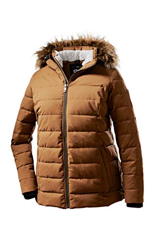 STOY Damska kurtka Wmn pikowana Jckt E o wyglądzie puchu z kapturem z odpinanym kapturem Ciemne curry 54