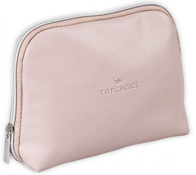 TOP CHOICE Kosmetyczka Leather Beżowa 18x14x6cm.