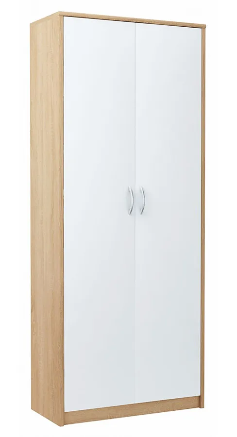 Zamykany regał z podwójnymi drzwiczkami dąb sonoma + biały S0-W08