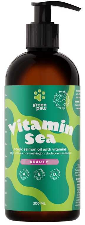 GREEN PAW Vitamin Sea Olej z łososia norweskiego z dodatkiem witamin 300ml