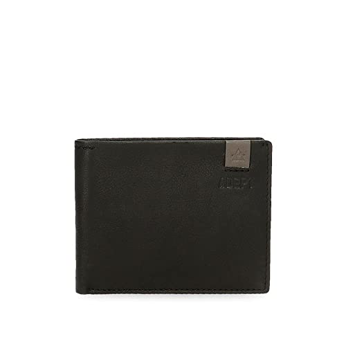 Adept MAX Portfel z Portfel Czarny 12,5 x 9,5x1 cm Skóra, Czarny, Portfel z portfelem
