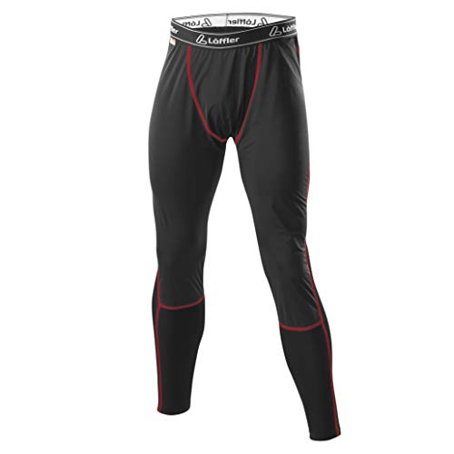 LÖFFLER Męskie HR. Windstopper spodnie sportowe Transtex Light, czarne/czerwone, 48