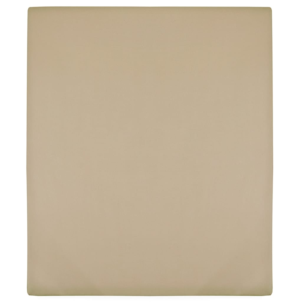 vidaXL Prześcieradła, 2 szt., taupe, 100x200 cm, dżersej bawełniany