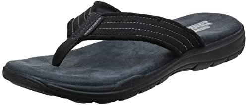 Skechers Evented Arven sandały męskie, Black Canvas, 46.5 EU