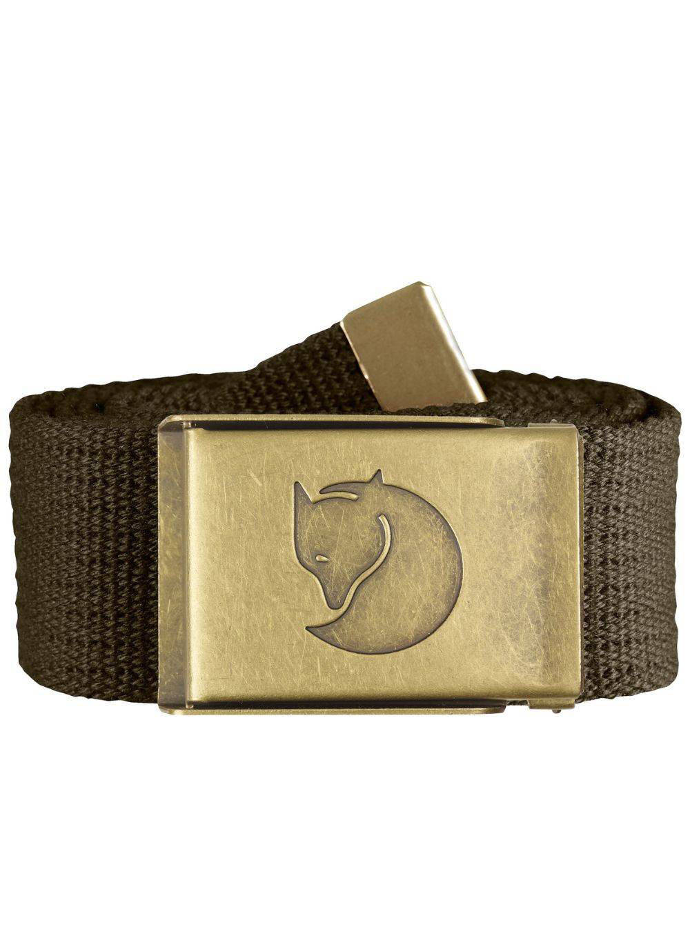 Pasek Fjallraven Canvas Brass 4 cm - dark olive
