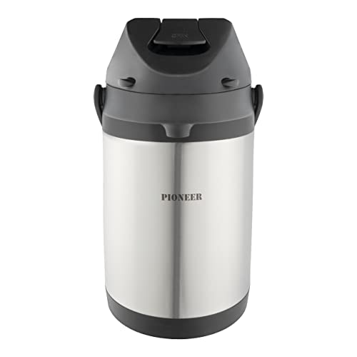 Pioneer Flasks Airpot ze stali nierdzewnej Hot Cold Water Herbata Kawa Dozownik Konferencja Termos Imprezowy, 3 litry, Srebrny (SS30HC)