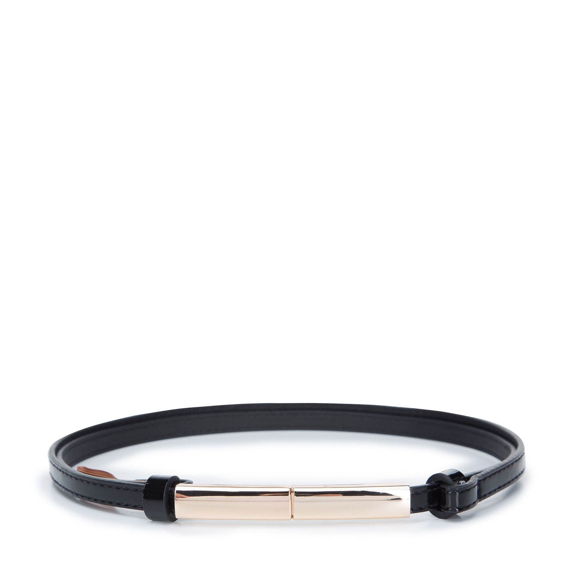 Damski pasek z ekoskóry z prostokątnym zapięciem