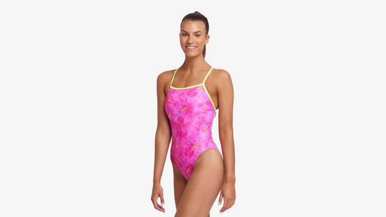 FUNKITA Strój kąpielowy damski jednoczęściowy SINGLE STRAP ONE PIECE Love lights