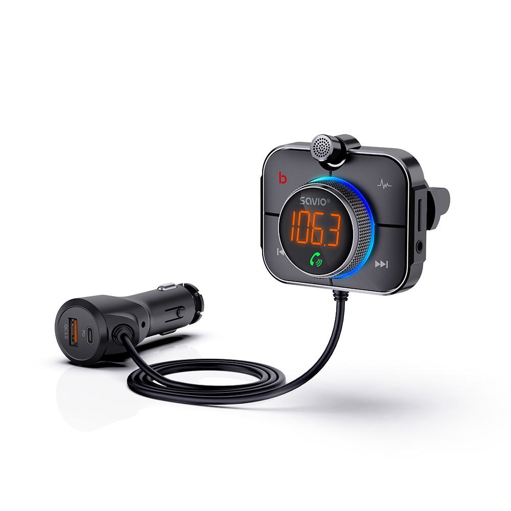 Savio TR-14 Transmiter FM z Bluetooth i ładowarką PD