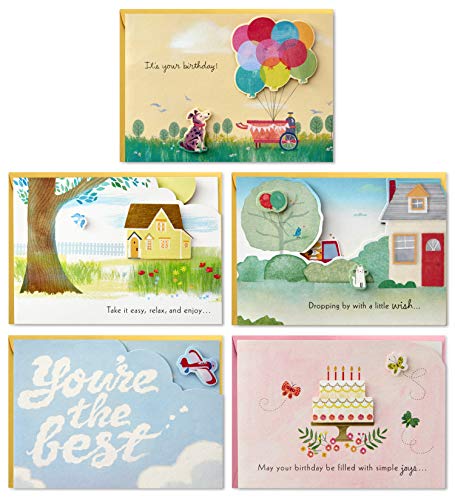 Hallmark Papier Wonder Pop Up kartki urodzinowe asortyment (5 kart z kopertami)