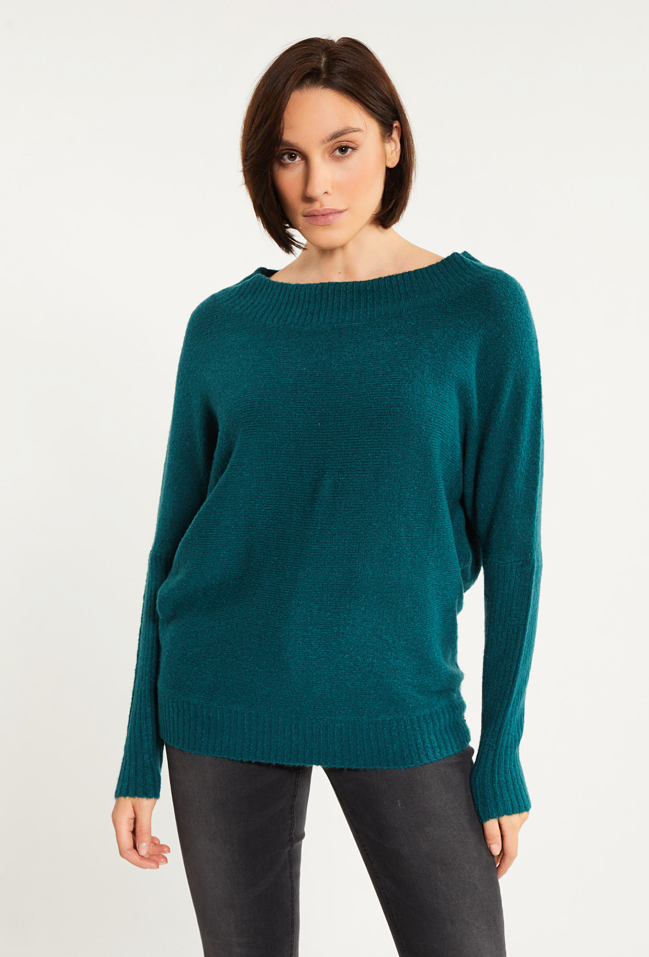 Gładki sweter o luźnym kroju - Monnari