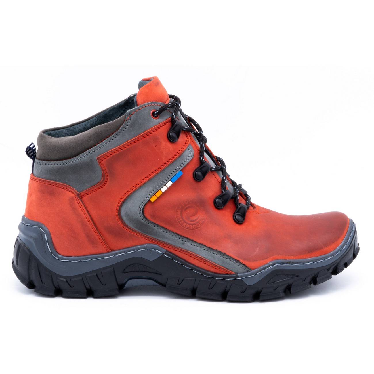 Buty męskie zimowe 129 Czerwone - Buty Olivier