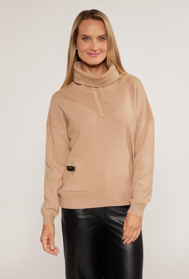 Sweter damski z kołnierzem - Monnari